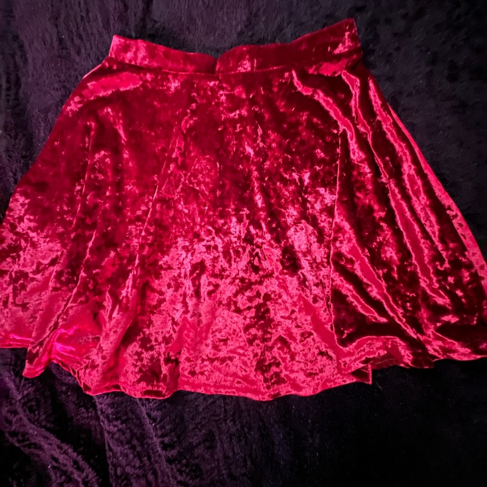 Red Velvet Mini Skirt